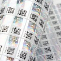Étiquettes adhésives de sécurité holographiques 3D personnalisées anti-contrefaçon avec code QR pour l'emballage (vente en gros)