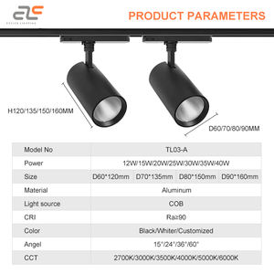 Système de <span class=keywords><strong>rail</strong></span> d'éclairage commercial Offres Spéciales salle d'exposition d'hôtel 15 20 25 30 35 40 watts a mené la <span class=keywords><strong>lampe</strong></span> de voie blanche noire - Product Image 3