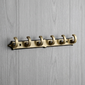 Ak Brass Modern <b>Decorative</b> 6 <b>Hooks</b> Metal Brass Finished Wall Hanger <b>Coat</b> <b>Hook</b> Room <b>Hooks</b> - Product Image 5