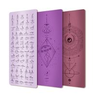 Tapis de yoga en PU souple, base en caoutchouc naturel confortable, tapis de yoga en PU personnalisé avec logo imprimé pour achat en gros pour centre de méditation