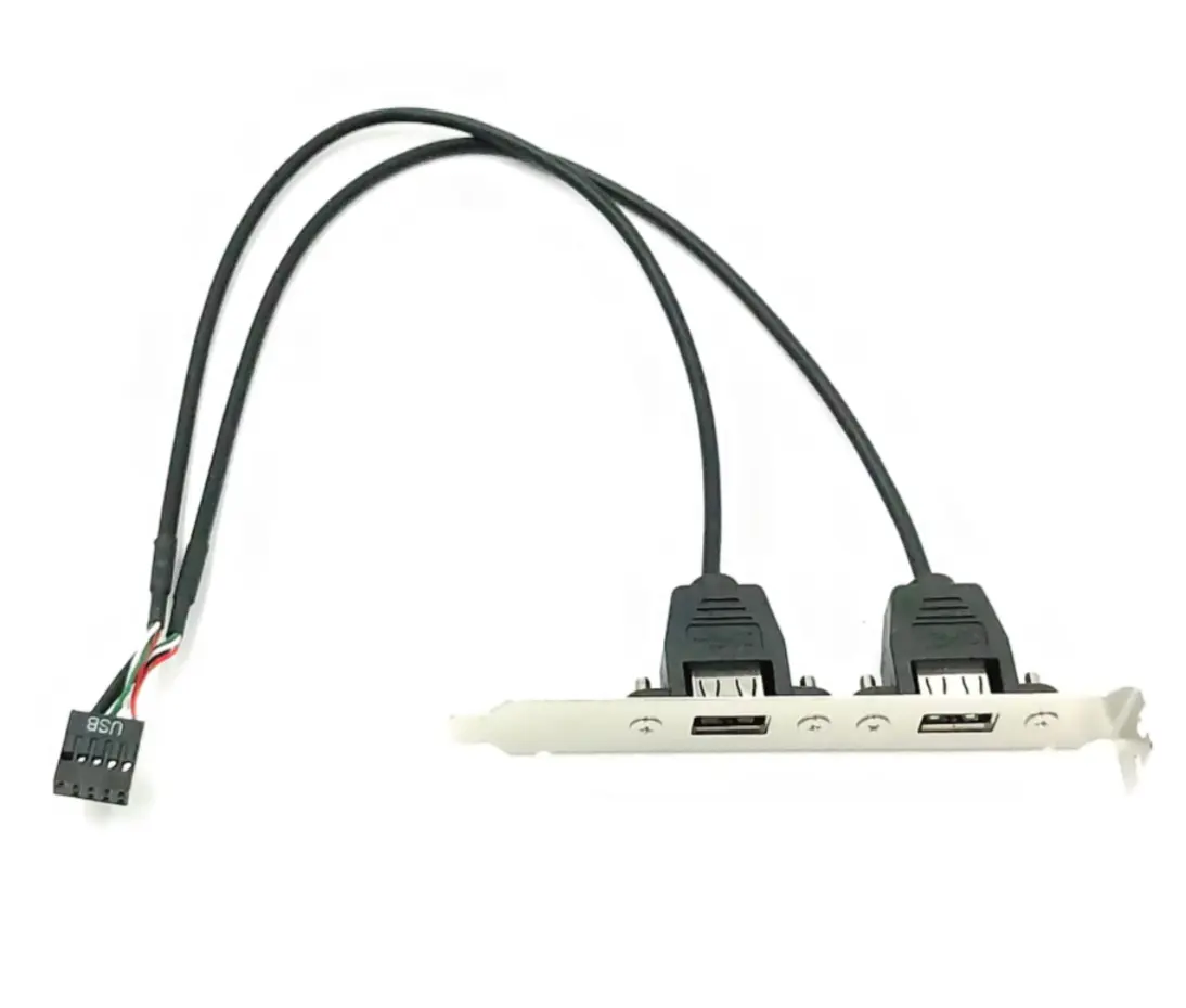 2 cổng USB 2.0 nữ để kép 9pin tiêu đề cáp trở lại PCI Bảng điều chỉnh khung giá cho máy tính để bàn máy tính