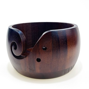 Handmade brown wooden yarn bowl Knitting and Crocheting Accessories Kit Organizer For Knitting