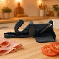Trancheuse à saucisses et chorizo en plastique, trancheuse à oignons et légumes - Couteau à fromage et râpe à fromage manuelle - Coupe-pommes de terre et coupe-jambon