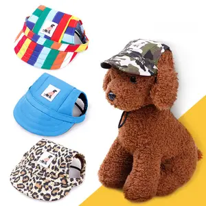 Pet Dog Hat Đáng Yêu Con Chó Nhỏ Mèo Mũ Bóng Chày Vải Visor Mặt Trời Mũ Bảo Vệ Cho Mùa Hè Với Lỗ Tai Con Chó Con Vật Nuôi Nguồn Cung Cấp