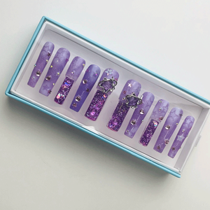 Ongles à presser en acrylique faits main de haute qualité, motifs mignons <span class=keywords><strong>dessin</strong></span>és à la main, personnalisables, prix de gros - Product Image 2