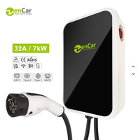 Estación de carga comercial AC EV 32A Cargador de pared Tipo 2 Caja de pared inteligente 7KW con OCPP 4G Wifi DLM para negocios