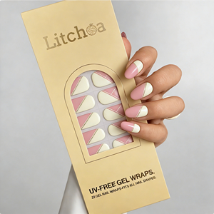 Nouveauté 2026 : Autocollants pour ongles en gel semi-durci, sans UV, motif géométrique rose, style coréen, pour la Saint-Valentin, étiquettes personnalisées - Product Image 1