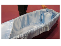 Funda de ataúd europea personalizada de algodón 100% sin blanquear con bordado de tercera vuelta, 6 pañuelos de boda, artículos funerarios