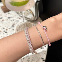 Nouveau Bracelet Chaîne Quadrilatère en Zircon 2025, Style Luxe Léger pour Femme, Plaqué Électrolytique, Cadeau Idéal
