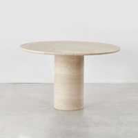 Vente en gros de meubles modernes Table basse ronde en pierre travertin de luxe Table à manger en travertin