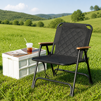 Chaise pliante de camping portable, robuste, en acier au carbone épaissi, tissu Oxford, rembourrée en coton, style Kermit, pour l'extérieur