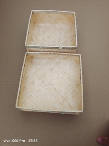 Scatole Regalo per Conservazione Alimenti, Cesto in Bambù <span class=keywords><strong>con</strong></span> Coperchio, Cesto Intrecciato, Cestini da Scrivania - Product Image 4