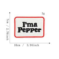 Patchs brodés thermocollants rectangulaires 'I'm a Pepper' et 'Save Water Drink' style Western Cowgirl Preppy pour casquette de camionneur