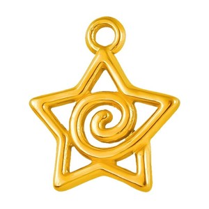 Pendentif étoile spirale en acier inoxydable 304 plaqué or 18 carats, breloque DIY pour collier, bracelet, porte-clés - Product Image 5