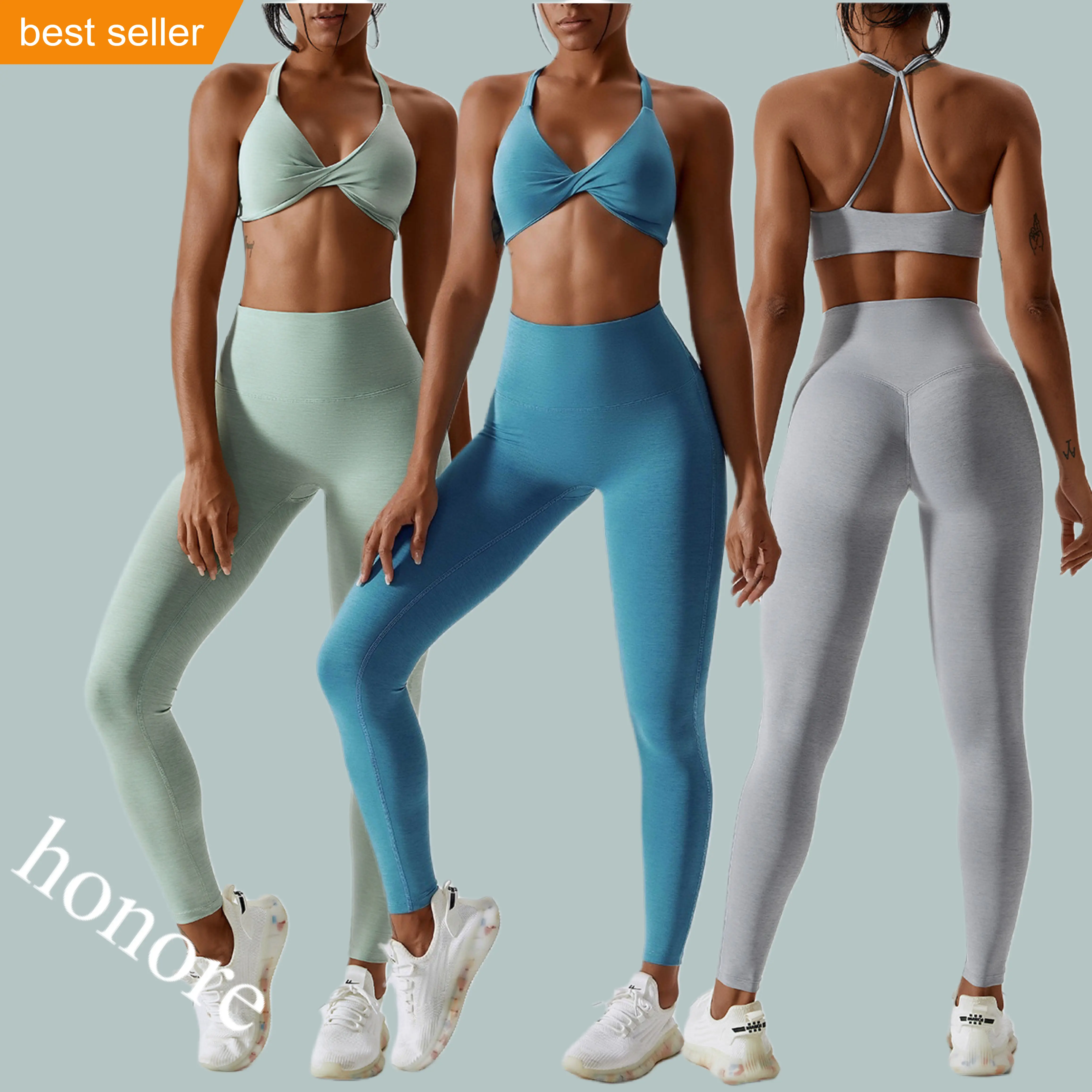 High Quality Women Leggings Workout Clothes Suit Activewear Sports Plus Size Seamless Gym Bra Fitness Yoga Sets