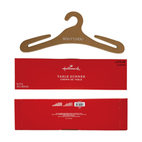 Custom Foldable Cardboard Box With Paper Hanger Hook Retail Hanging Display Paper Box for Table Runner Textile Packaging