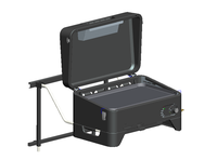 Vente directe usine : Barbecue rotatif professionnel d'extérieur en fer thermolaqué à gaz, modèle 323-05, avec friteuse à propane de table