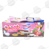 Bâtonnets de biscuits enrobés de chocolat halal en gros, saveur chocolat et crème de fraise, emballage individuel, collation pour enfants