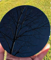Miroir noir naturel sur support en cristal poli pour la méditation, la divination, la décoration, cadeau, CrystalHola, Nouvel An, Halloween