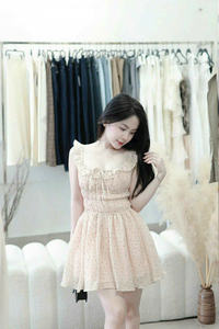 Vestido Mini con Hombros Descubiertos y Estampado de Puntos, Vestido Midi sin Mangas, Estilo Casual, Dulce y Vintage, Fabricación OEM en Vietnam - Product Image 2