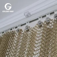 Rideau en maille à maillons en acier inoxydable - Décoration murale en cascade et séparateur de pièce, paroi de séparation en métal robuste pour porte
