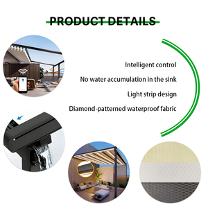 Toldo Plegable <span class=keywords><strong>para</strong></span> Techo, Motorizado, Retráctil, de PVC, Impermeable, Protección Solar y contra la Lluvia - Product Image 5