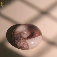 YUSHI Donut-forme Calacatta Bourgogne Marbre Brûleur D'encens Bijoux Plateau De Rangement pour La Décoration Intérieure Cadeau Exquis