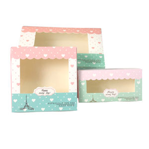 Commercio all'ingrosso Custom Design di Carta Per Uso Alimentare di Forma Quadrata di Confezionamento Biscotti Biscotti Brownie Scatole Torta Tazza In Massa Con Finestra In PVC - Product Image 6