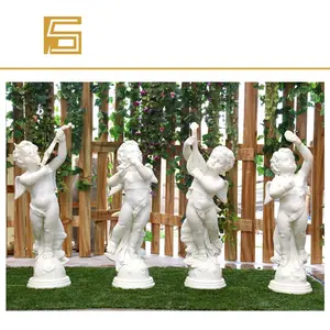 Music Boy Sculpture Art Artificial Stone Garden Landscape Statue