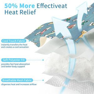 Self-Cooling Summer All Seasons Ice Pad Cushion Dog Mattress Keep Cool Bed <b>Mat</b> with Viscose Fibre Square Shape Cartoon Pattern - Product Image 4