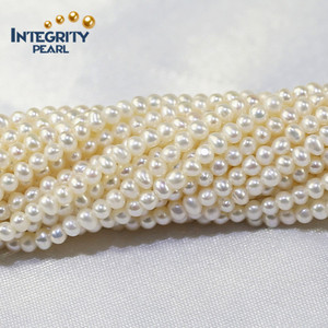 天然真珠ビーズネックレス3-4mm最小小型フラットナゲット不規則低価格淡水バロック真珠 - Product Image 1