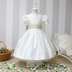 2022 yalindals最新儿童派对礼服图案缎带纯棉儿童服装女婴女童连衣裙