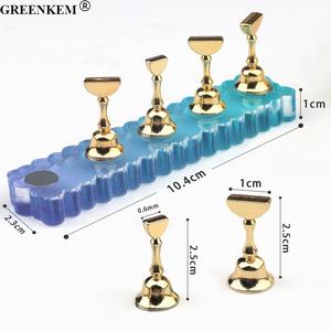 Nuevo corazón Nail Art acrílico pantalla Aurora iridiscente gradiente onda larga Placa de uñas soporte de exhibición cristal Nail Display Stand - Product Image 6