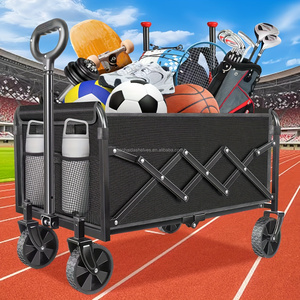 Chariot de transport pliable, chariot <span class=keywords><strong>à</strong></span> 4 roues pliable, chariot pliable polyvalent pour le <span class=keywords><strong>camping</strong></span>, les courses et les équipements sportifs - Product Image 1