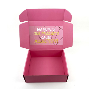 Boîte d'expédition en carton ondulé rose de luxe pour les petites entreprises - Product Image 3