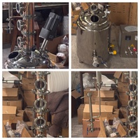 Colonne de distillation à plaques à bulles en cuivre à 5 couches de 4 pouces avec verre de visualisation, tour de reflux, distillateur d'alcool efficace