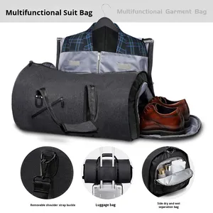 Sac de voyage en PU de grande capacité pour hommes, avec <span class=keywords><strong>fermeture</strong></span> <span class=keywords><strong>éclair</strong></span>, étanche, séparation sèche/humide, motif géométrique, compartiment à chaussures indépendant - Product Image 4