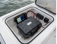 Paket Baterai Portabel Tahan Air 12.8V 100ah untuk Motor Luar Perahu, Baterai Lithium LiFepo4 Bluetooth untuk Kapal Listrik