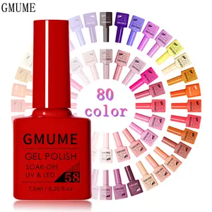 GMUME nail wholesale price beauty products private label 7.5ml one step soak off uv gel polish set 80 colour