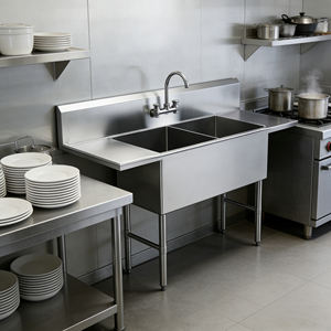 Évier commercial en acier inoxydable à 1 compartiment, finition polie résistante à la corrosion, 24L18W14D, bol <span class=keywords><strong>de</strong></span> <span class=keywords><strong>cuisine</strong></span> - Product Image 1