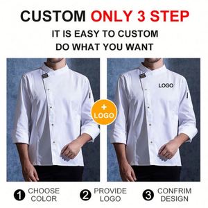 เสื้อแจ็คเก็ตพนักงานร้านอาหาร เสื้อคลุมครัว ชุดทำงานสำหรับผู้ชาย ชุดยูนิฟอร์มเชฟแบบกำหนดเองสำหรับผู้หญิง - Product Image 3