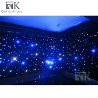 Rideau étoilé en velours avec supports de toile de fond LED à contrôle électrique DMX