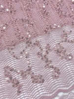 Tissu en tulle brodé de sequins à motif vague 2026 en rouleau pour la production de robes de soirée