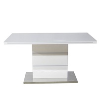 Table à manger en bois mdf, meuble de cuisine moderne, en noir et blanc