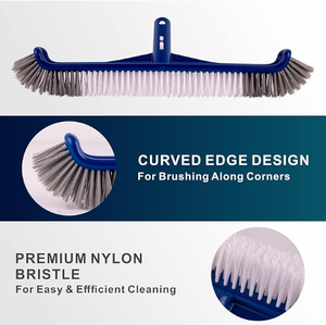 Filet de <span class=keywords><strong>piscine</strong></span> à mailles fines et tête de brosse Combo-Écumoire robuste avec brosses professionnelles 17.5 "pour le nettoyage des murs de la <span class=keywords><strong>piscine</strong></span> - Product Image 3