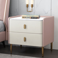 Table de chevet minimaliste moderne avec plateau en verre et pieds en métal, rangement double couche et armoire d'organisation, forme carrée blanche