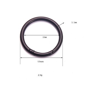 Vente en gros métal de haute qualité alliage de zinc couleur argent noir anneau rond fendu à ressort porte-clés <span class=keywords><strong>boucle</strong></span> anneau pour sac en cuir - Product Image 6