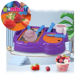 Real kitchen kids playing stir fried ice diy making ice cream machine toy