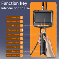Endoscope industriel portable GVDA ES05 avec écran IPS de 4,3 pouces, câble semi-rigide de 16,4 pieds, caméra d'inspection HD, LED, IP67