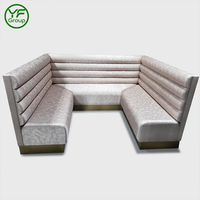 Ensemble table et chaises de restaurant en cuir en forme de U, personnalisable sur mesure, pour café et hôtel